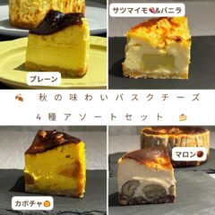 秋の味わいバスクチーズケーキ 4種アソートセット